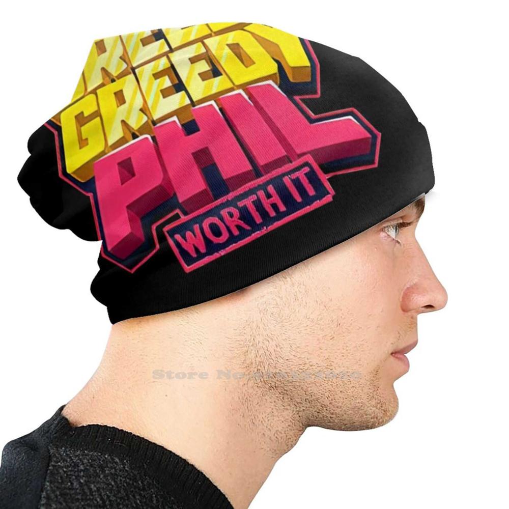 Greedy Greedy Phil Knit Beanie Hat Men Women Winter Diy Cap Ph1Lza Philza Technoblade Wilbur Soot Badboy Skeppy Innit Wilbur Aw